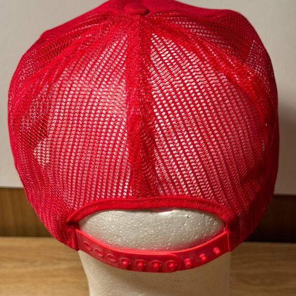 Vintage Dean Saf-t-Bilt Tires Hat‎ Red Snapback Trucker Patch Logo Made In USA - Picture 4 of 9